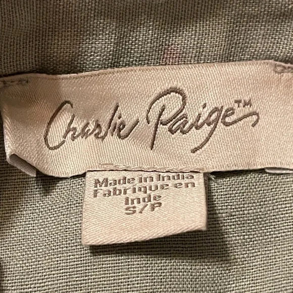 Charlie Paige Button-Up Shirt Dress - Sage‎ Green - Picture 3 of 4